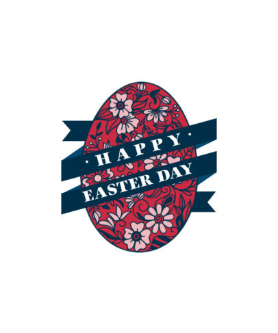 Easter-Themed T-Shirt Design Maker Featuring a Decorated Egg Graphic 