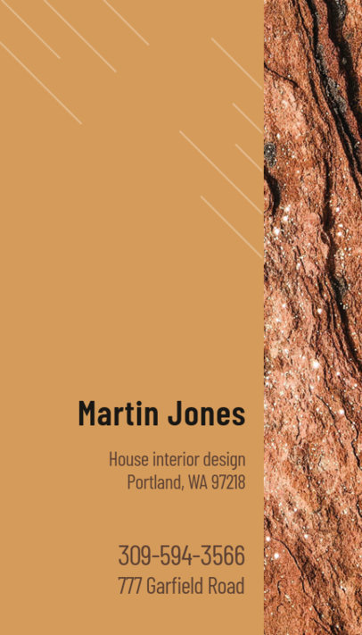 Vertical Business Card Design Maker for a Home Decor Designer