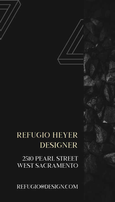 Elegant Vertical Business Card Template for a Designer