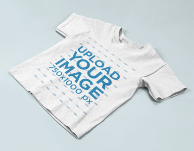 Mockup of a Kid's T-Shirt on a Flat Background