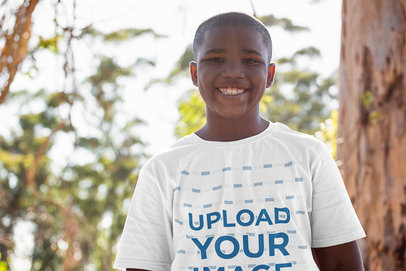T-Shirt Mockup of a Happy Kid in the Forest 40506-r-el2
