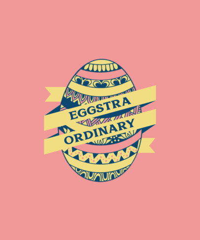 T-Shirt Design Template for Featuring a Decorated Easter Egg Illustration 