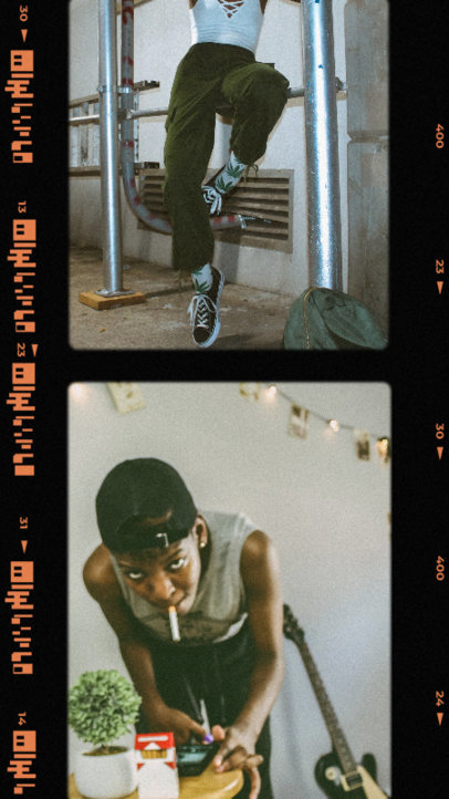 Instagram Story Template Featuring a Vintage Film Aesthetic 