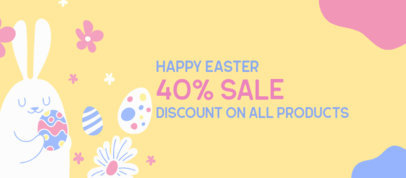 Illustrated Facebook Cover Template for an Easter Special Sale 3388a