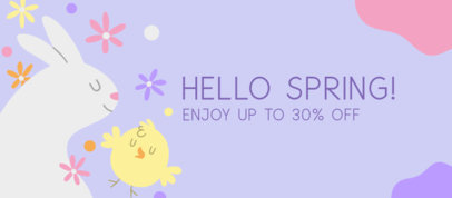Spring-Themed Facebook Cover Design Generator Featuring a Bunny Clipart 3388e