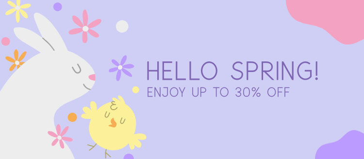 Spring-Themed Facebook Cover Design Generator Featuring a Bunny Clipart 