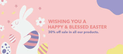 Illustrated Facebook Cover Design Template for Easter Deals 3388d