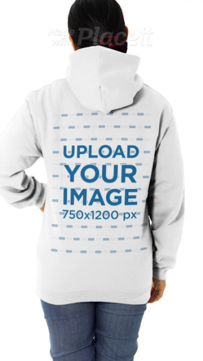 Back-View Video of a Woman Wearing a Hoodie in a Studio