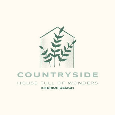 Interior Design logo Template Featuring a Minimalist Aesthetic