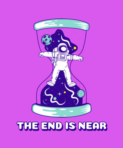 T-Shirt Design Maker Featuring an Astronaut in an Hourglass
