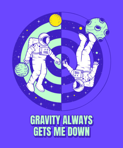 T-Shirt Design Generator with an Astronaut Themed Surrealistic Graphic