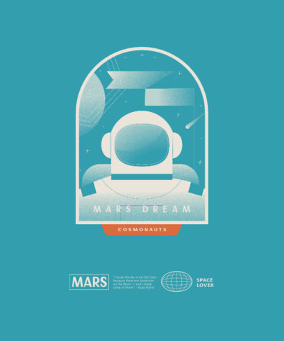 T-Shirt Design Maker with a Flat Illustration of an Astronaut Helmet