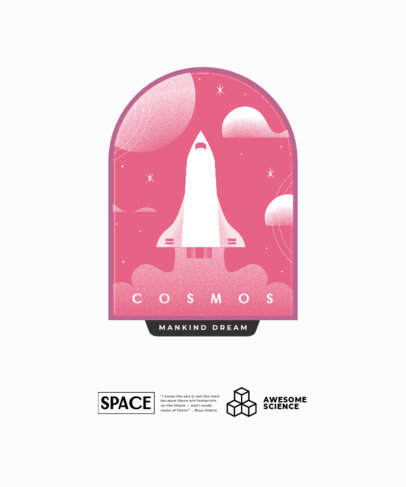 T-Shirt Design Generator Featuring a Cosmic Graphic with a Rocket