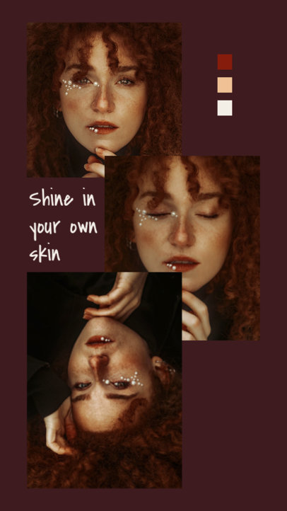 Instagram Story Design Template Featuring a Quote and a Three Picture Collage 