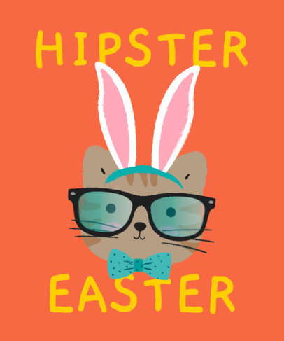 Funny T-Shirt Design Maker Featuring a Cat Dressed as an Easter Bunny