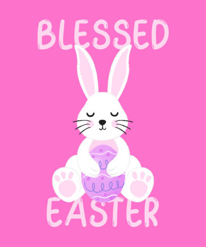 Kids T-Shirt Design Creator with a Cute Bunny Holding an Easter Egg 3387g