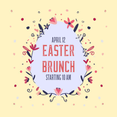 Facebook Post Generator for an Easter Brunch Announcement Featuring Flower Graphics 3391a