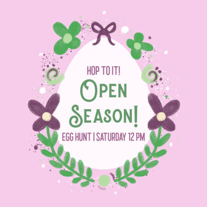 Easter-Themed Facebook Post Maker Featuring a Decorated Egg Clipart 3391e