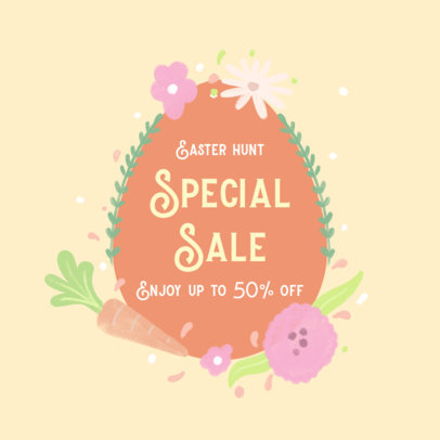 Illustrated Facebook Post Generator for a Special Easter Discount 3391d