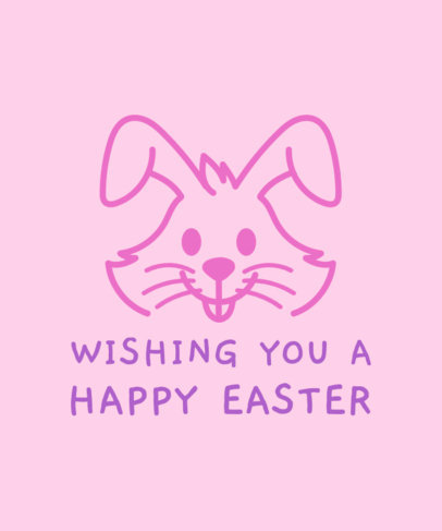 T-Shirt Design Template with an Easter Bunny Illustration