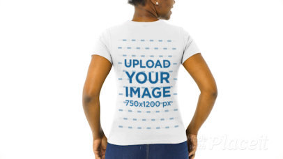 Back-View Video of a Woman Pointing at Her T-Shirt