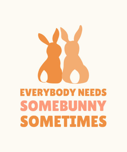 Holiday T-Shirt Design Template Featuring Easter Bunnies and a Quote