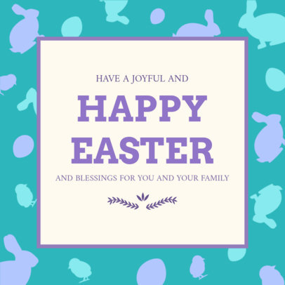 Instagram Post Maker with an Easter Bunny-Themed Background