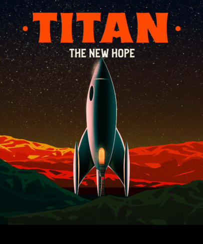 Illustrated T-Shirt Design Creator with a Futuristic Rocket