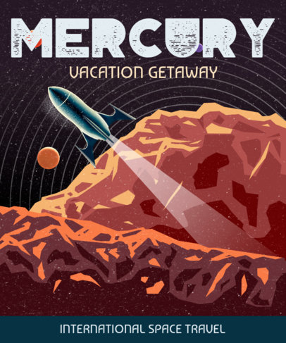 Illustrated T-Shirt Design Generator with a Rocket on Space