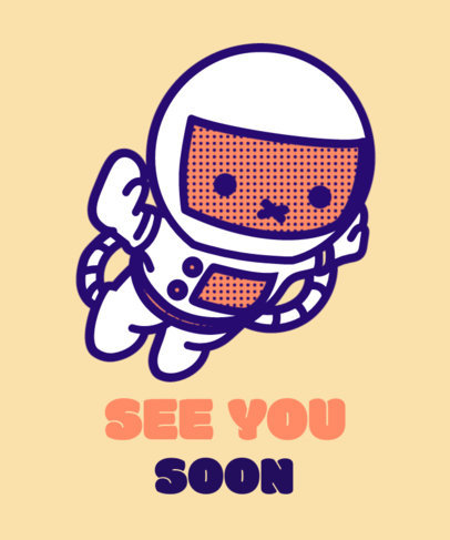 Space-Themed T-Shirt Design Generator Featuring a Cute Astronaut Graphic 