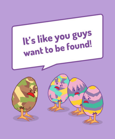 Funny T-Shirt Design Template Featuring Easter Eggs Graphics