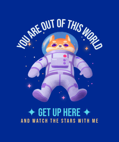 T-Shirt Design Maker with an Illustration of an Astronaut Dog