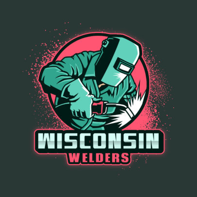 Sports Logo Template With a Graphic of a Welder