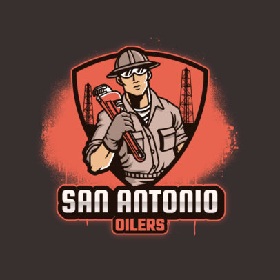 Cool Sports Team Logo Template With an Oil Worker Illustration