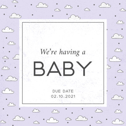 Facebook Post Maker for a Pregnancy Reveal Featuring Illustrated Patterns 