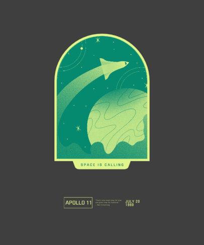 T-Shirt Design Template with a Graphic of a Space Journey
