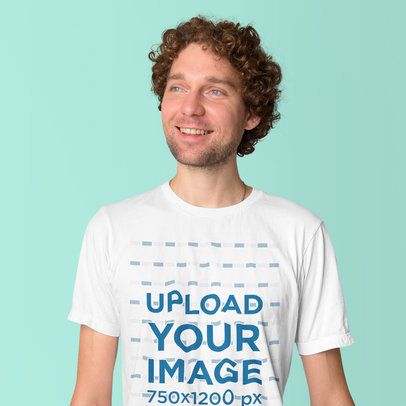 T-Shirt Mockup Featuring a Chill Man in a Studio 40322-r-el2