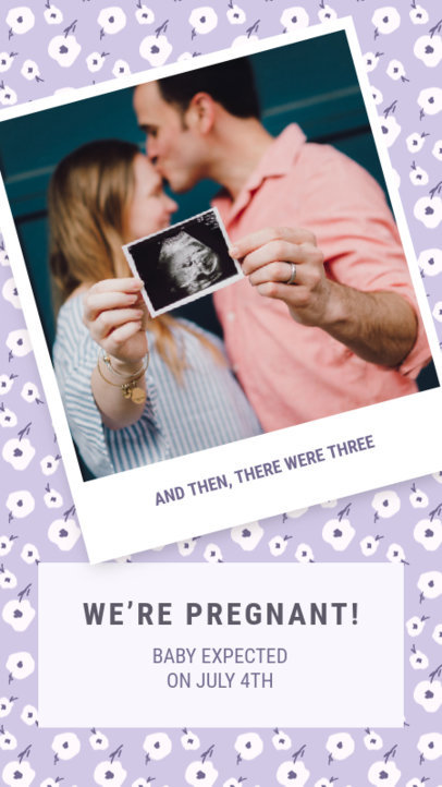 Polaroid-Themed Instagram Story Design Template to Announce a Pregnancy
