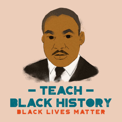 Instagram Post Design Template Featuring Black History Month Quotes and Illustrations