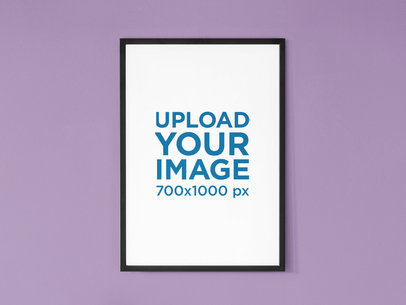 Mockup of a Vertical Art Print Hanging on a Solid Wall 35889-r-el2