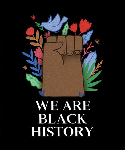 Illustrated T-Shirt Design Maker to Commemorate Black History Month