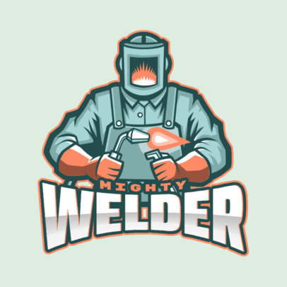 Logo Creator Featuring an Illustration of a Welder at Work