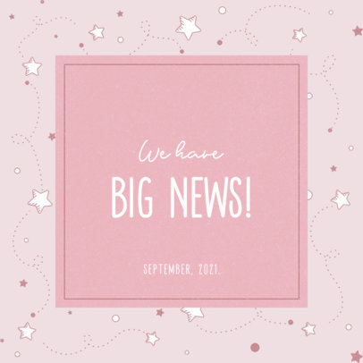 Facebook Post Maker for a Modern Pregnancy Reveal with Star Graphics