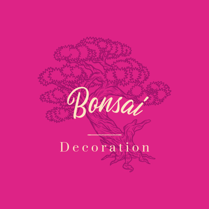 Logo Maker for Decorative House Plants Featuring a Bonsai Graphic