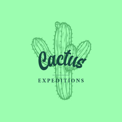 Logo Creator for Adventure Expeditions with a Cactus Graphic