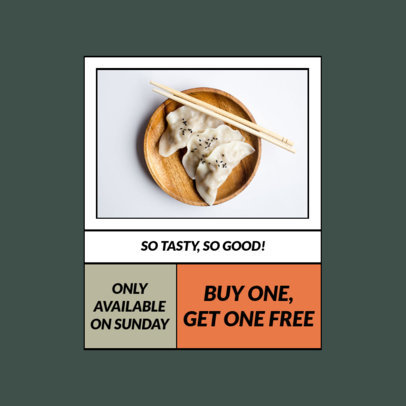 Instagram Post Design Template Featuring a Food Offer 