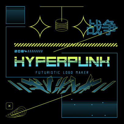 Gaming Logo Maker with Cyberpunk-Inspired Background Graphics