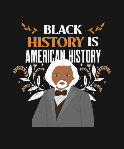 T-Shirt Design Generator with a Black Month History Figure Illustration 3410g