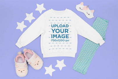 Sweatshirt Mockup Featuring a Little Girl's Pajamas Outfit m1268