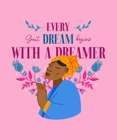 Illustrated T-Shirt Design Maker with a Portrait of Harriet Tubman to Celebrate Black History Month 3410d